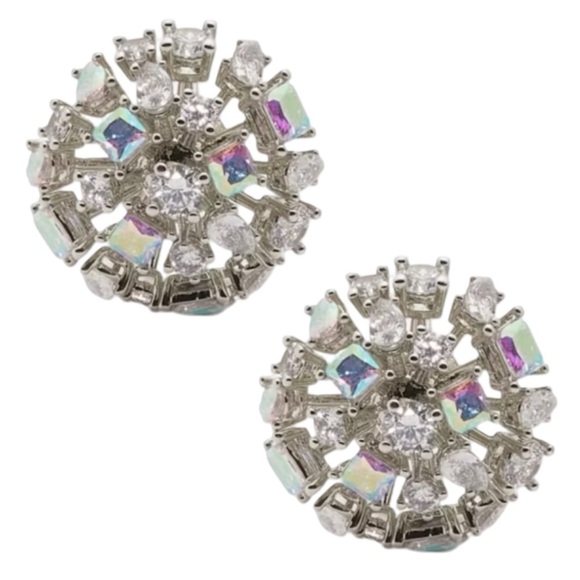 KATE SPADE • Beaming Bright Silver Clear Crystal Earrings - Picture 1 of 7